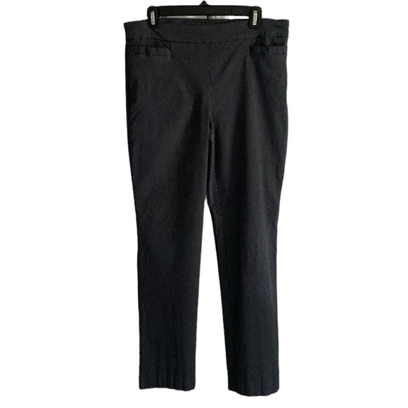 Kim Rogers Black Polka Dotted Pull On Stretch Pants - Picture 1 of 5